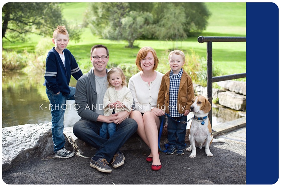 family with fur friend